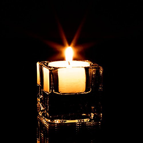 Abbott Collection 27-Rubik Square Tealite Holder-2" Sq, Clear - Image 3