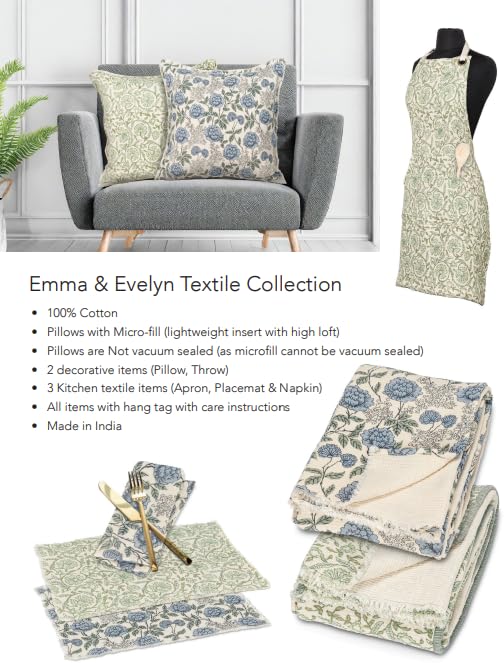 Abbott Collection Handstitched Floral Throw - Stonewashed Cotton, Blue (50x60 W) - Image 4