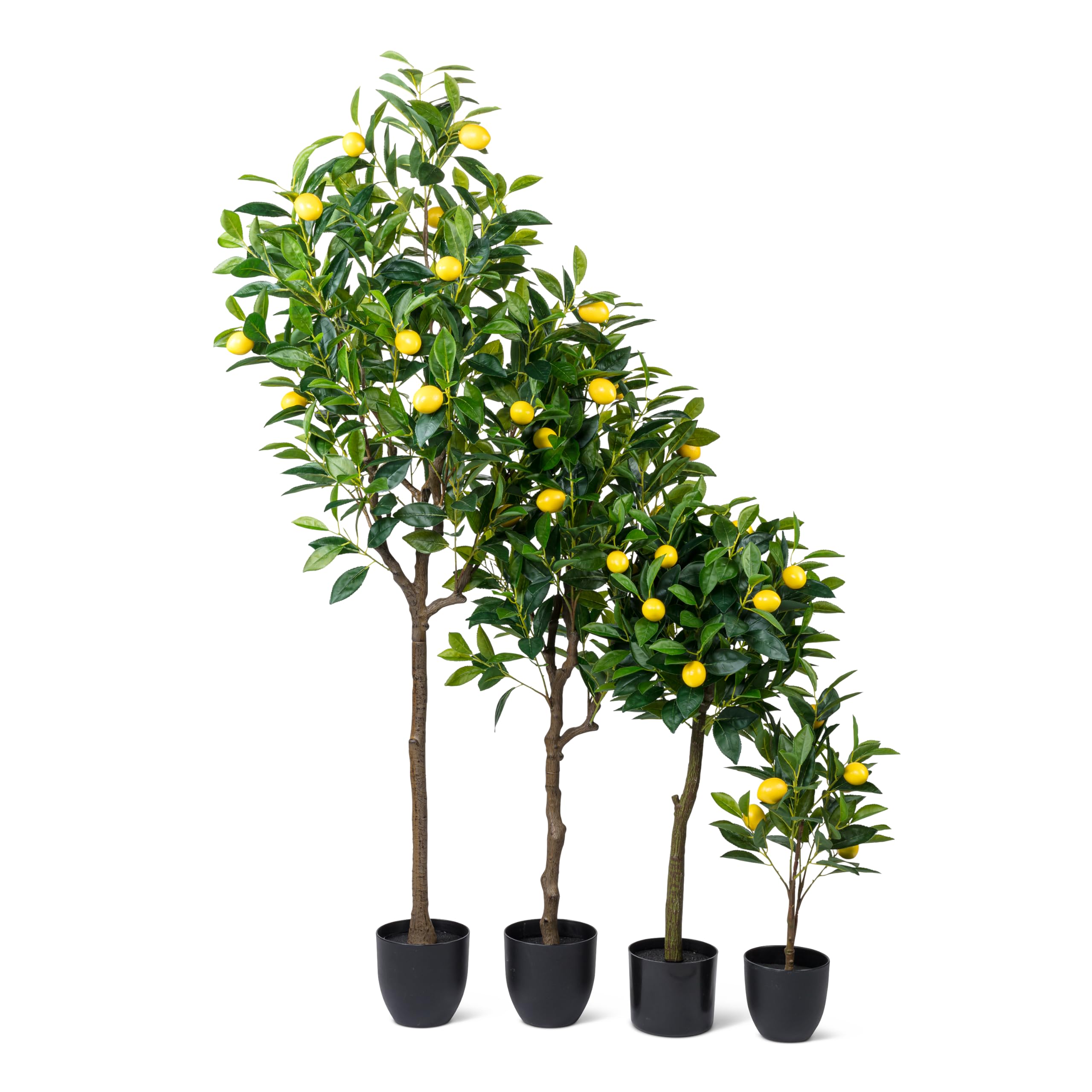 Abbott Collection Large 4.75ft Artificial Lemon Tree Plant - Plastic/Polyester, Green/Yellow (59" H) - Image 3