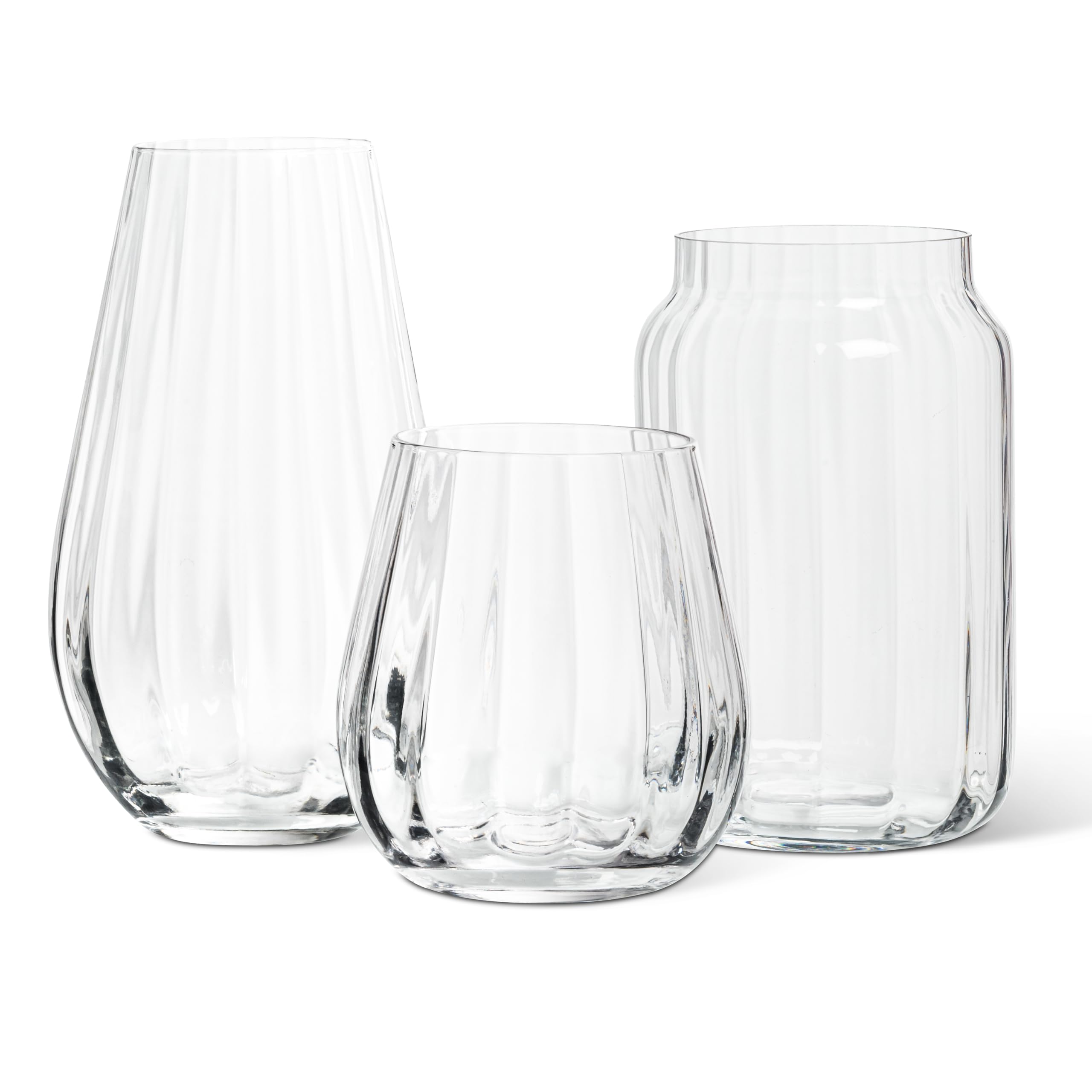 Abbott Collection Medium Wide Optic Jar Vase - Glass (8.5" H) - Image 3