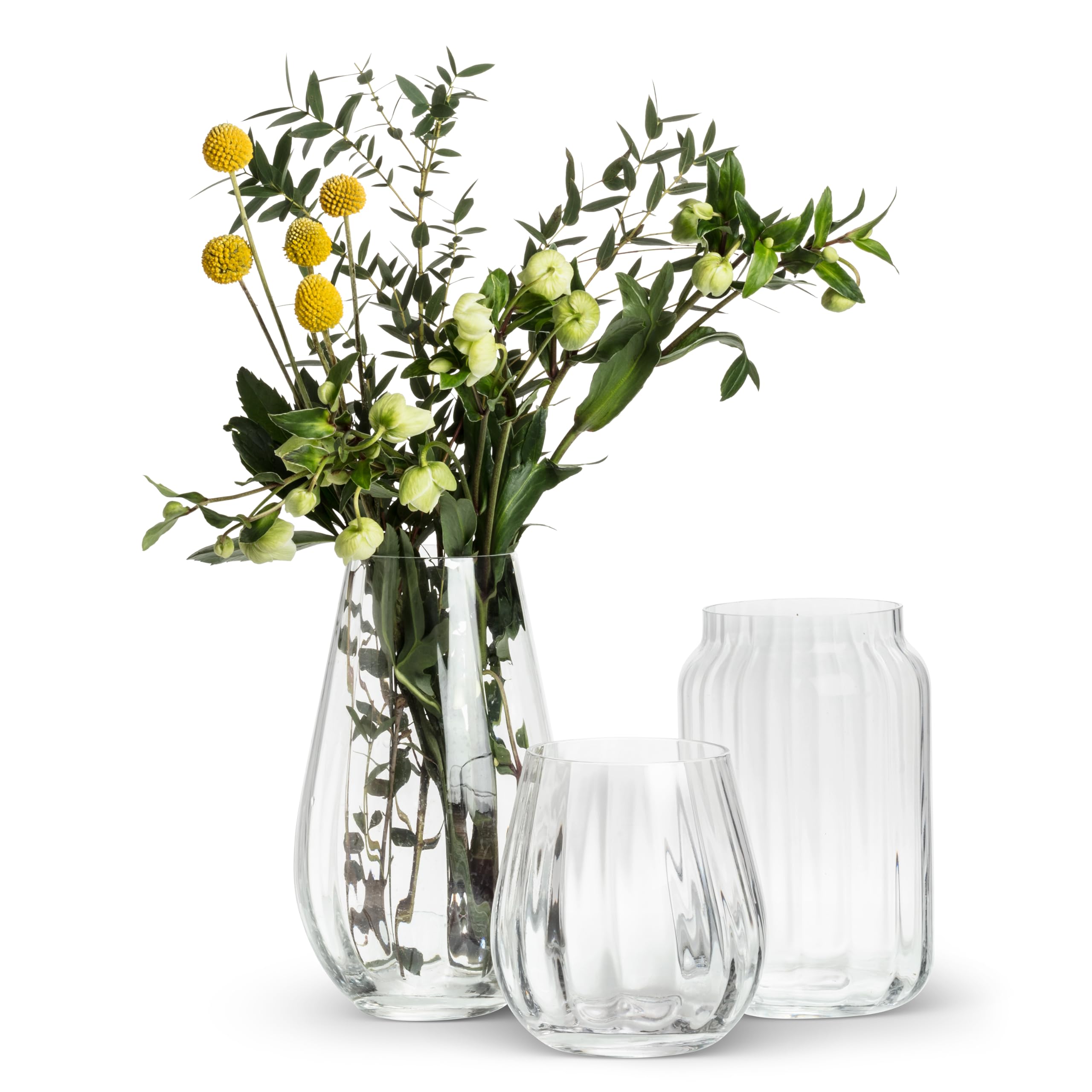 Abbott Collection Medium Wide Optic Jar Vase - Glass (8.5" H) - Image 4