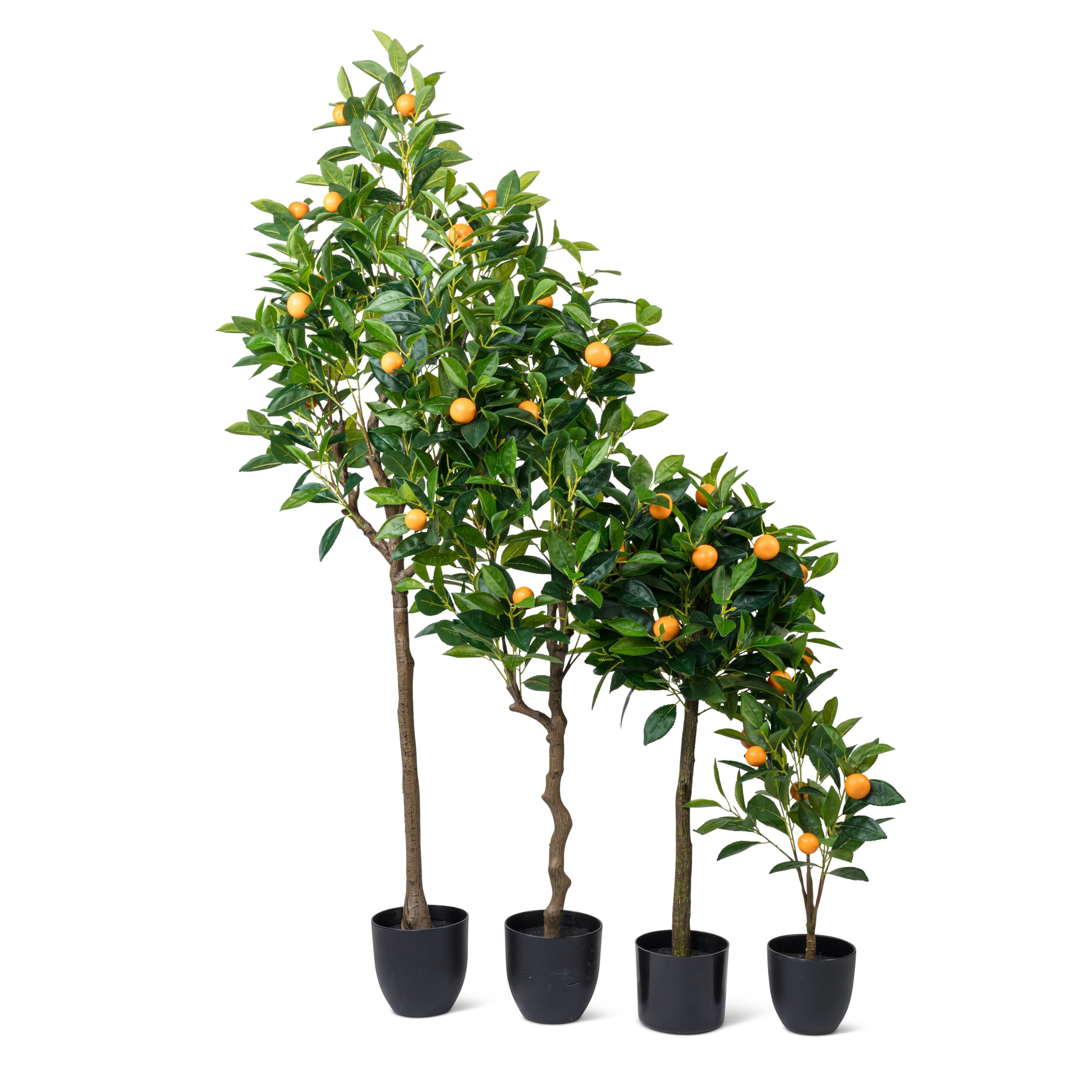 Abbott Collection Large 4.75ft Artificial Orange Tree Plant - Plastic/Polyester, Green/Yellow (59" H) - Image 3