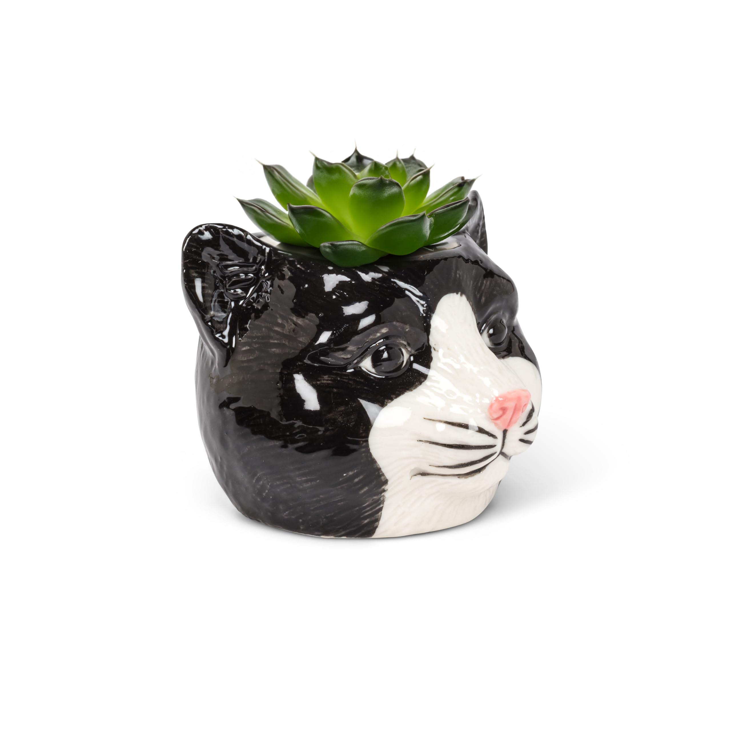 Abbott Collection Mini Black Cat Succulent Planter - Stoneware (2.5" H) - Image 3