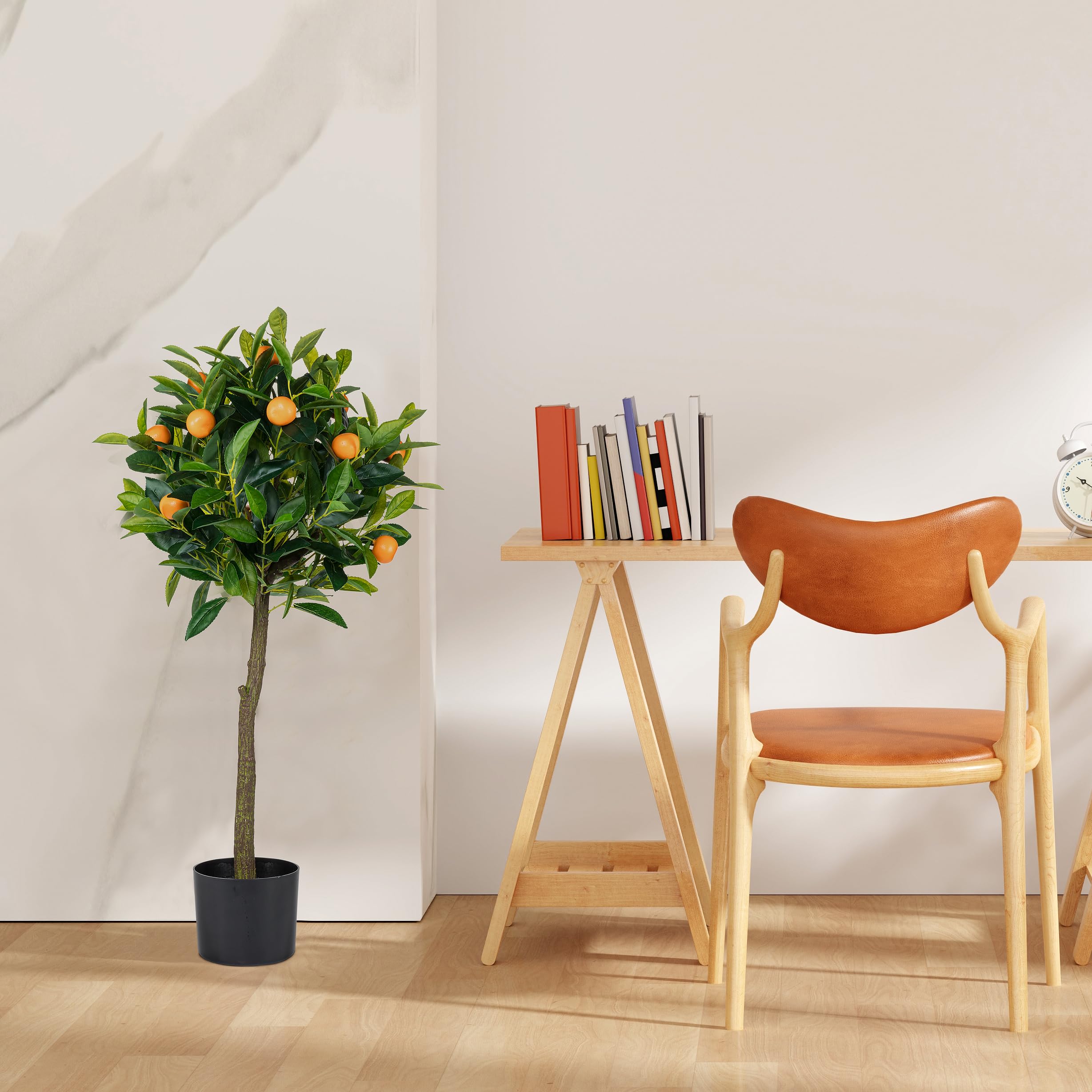 Abbott Collection Small 3ft Artificial Topiary Orange Tree Plant - Plastic/Polyester, Green/Orange (36" H) - Image 4