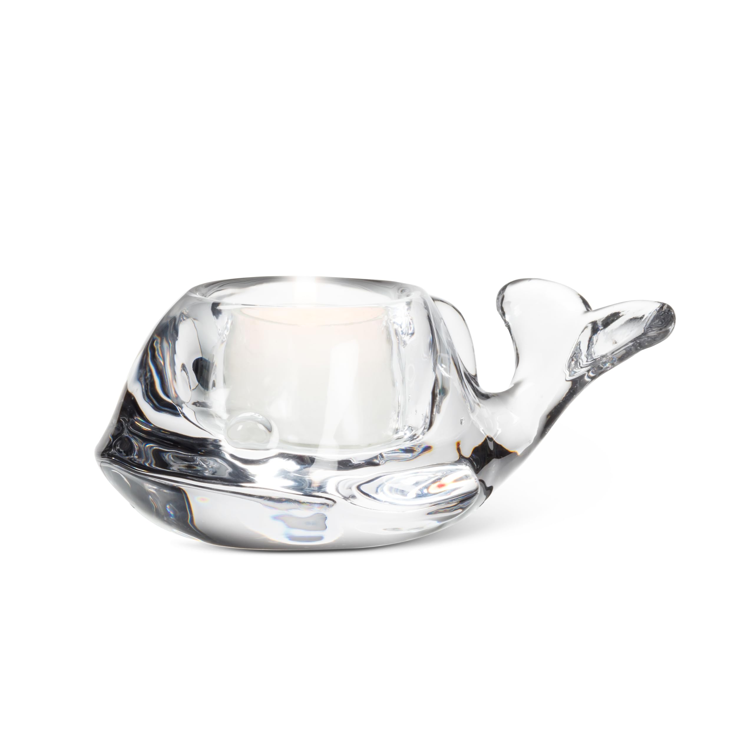 Abbott Collection Whale Tealight Candle Holder - Glass, Clear (5" L) - Image 3
